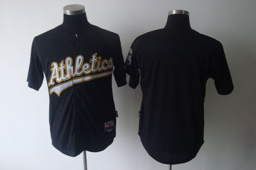 Athletics Blank Black Cool Base Stitched Jersey - Zenithce