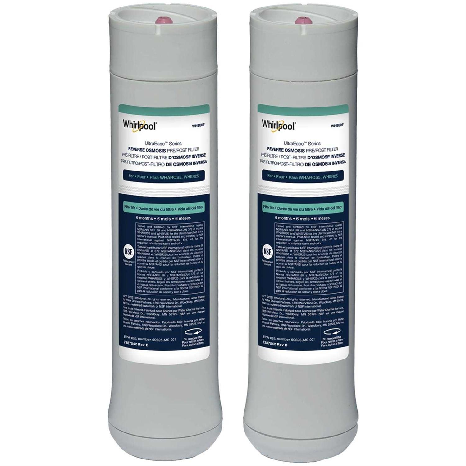 Whirlpool WHEEDF Dual-Stage Replacement Pre/Post Water Filters - Zenithce