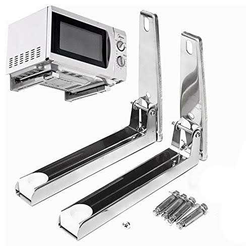 Hovico Foldable Stretch Shelf Rack Wall Mount Kitchen Microwave Oven Stand Bracket - Zenithce