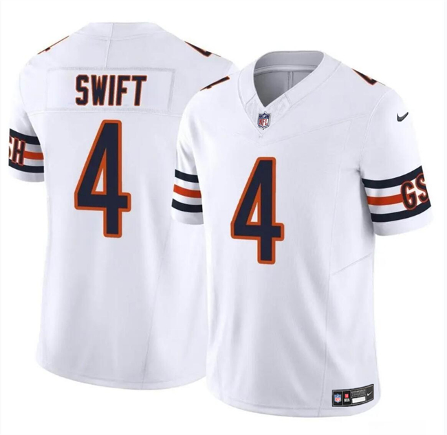 Chicago Bears #4 D’Andre Swift White 2023 F.U.S.E. Vapor Stitched Jersey - Zenithce