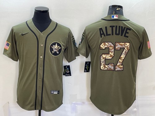 Houston Astros #27 Jose Altuve Olive Salute To Service Cool Base Stitched Jersey - Zenithce