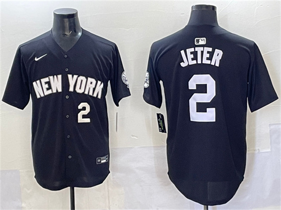 New York Yankees #2 Derek Jeter Black Limited Stitched Jersey - Zenithce