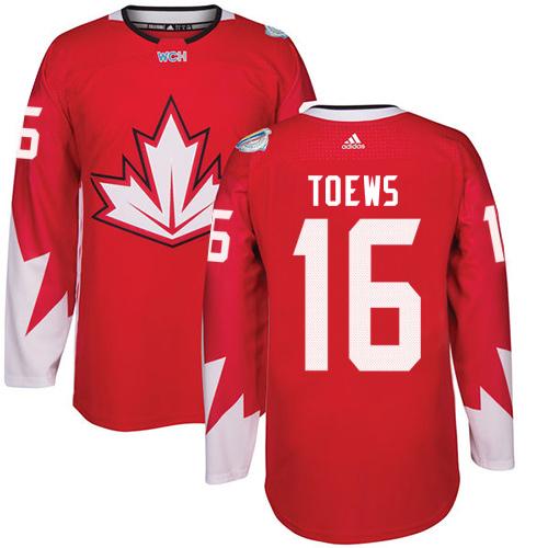 Team CA. #16 Jonathan Toews Red 2016 World Cup Stitched Jersey - Zenithce