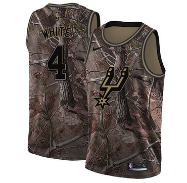 San Antonio Spurs #4 Derrick White Camo Swingman Realtree Collection Jersey - Zenithce
