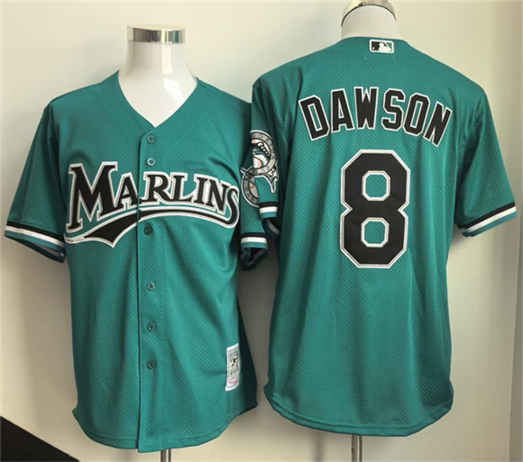 Miami Marlins #8 Andre Dawson Teal Throwback Stitched Jersey - Zenithce