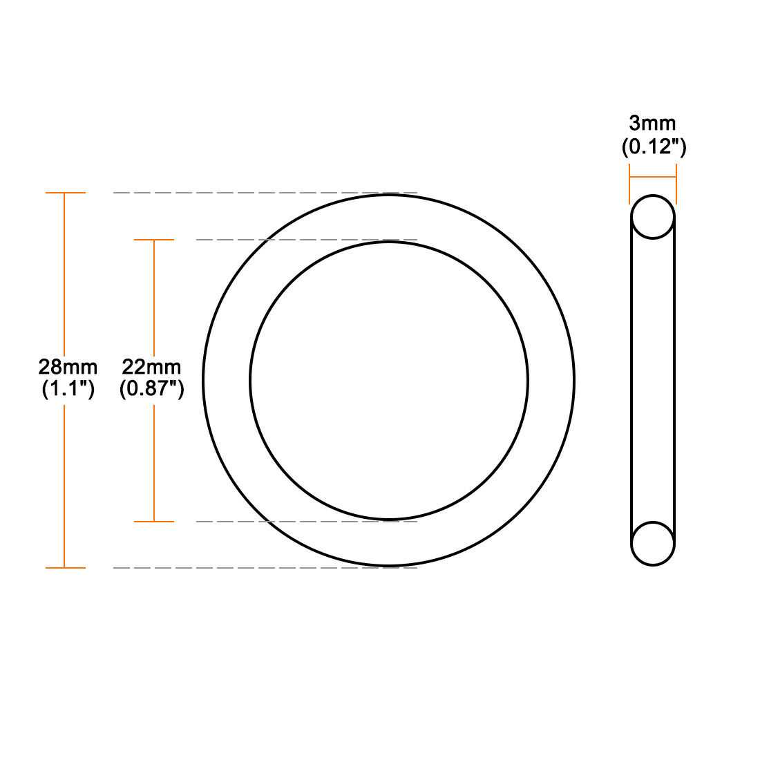 Harfington Silicone O-Rings Inner Diameter OD - Zenithce