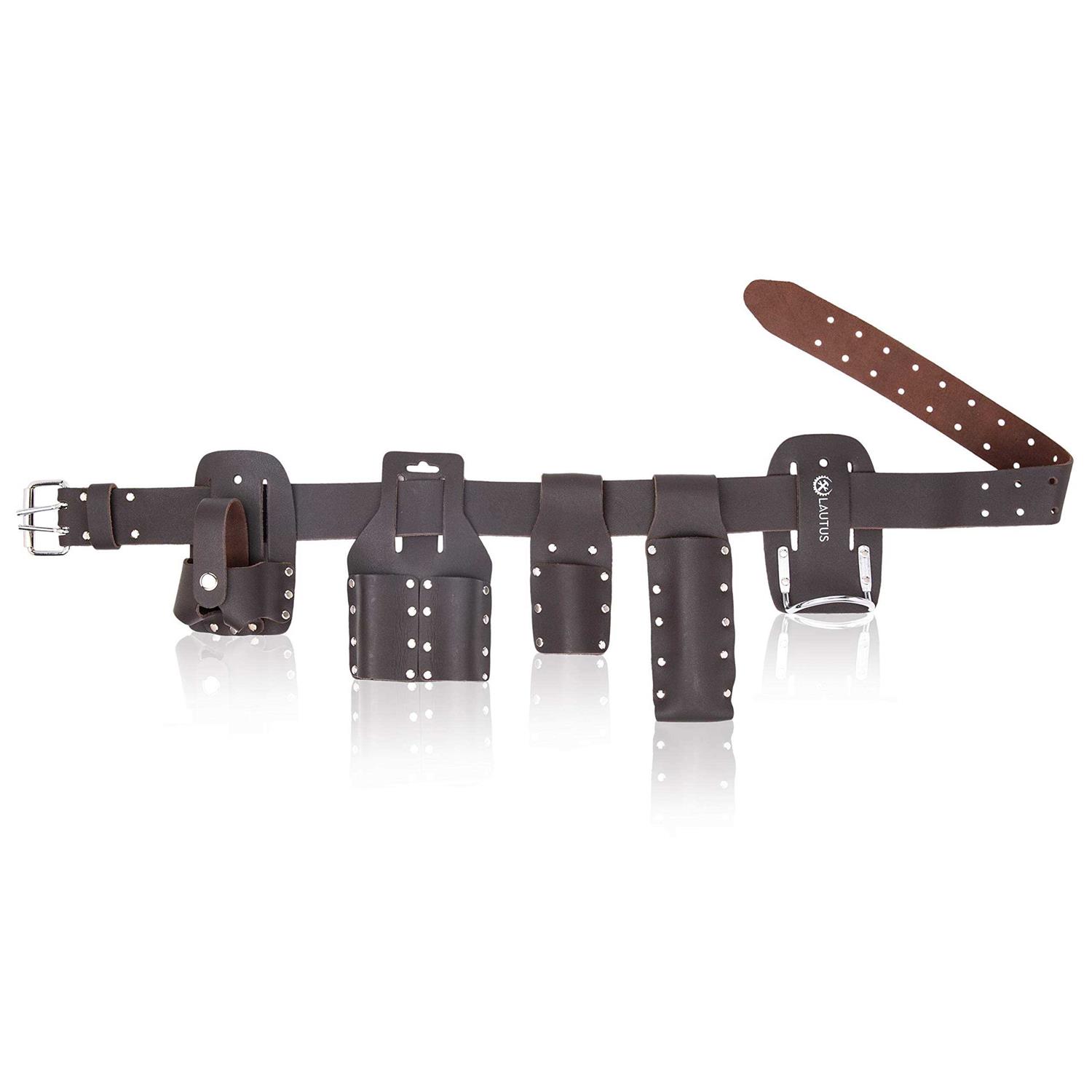 Lautus Oiled Tanned Rig Tool Belt/Pouch/Bag, Carpenter, Construction, Framers, Handyman, Electrician - Zenithce