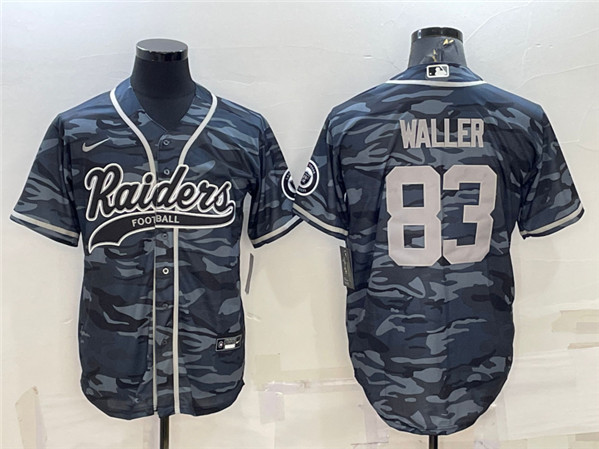 Las Vegas Raiders #83 Darren Waller Gray Camo With Patch Cool Base Stitched Baseball Jersey - Zenithce