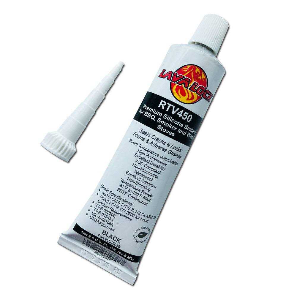 Lavalock Black Food Safe BBQ Adhesive 3 Grill Smoker High Temp RTV Silicon - Zenithce