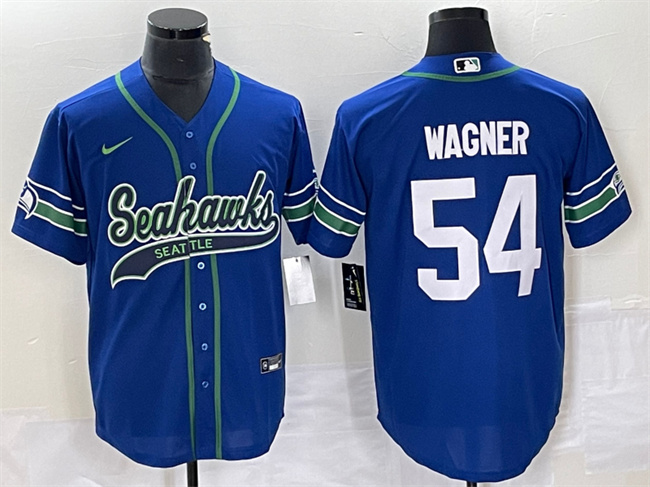 Seattle Seahawks #54 Bobby Wagner Royal Throwback Cool Base Stitched Jersey - Zenithce