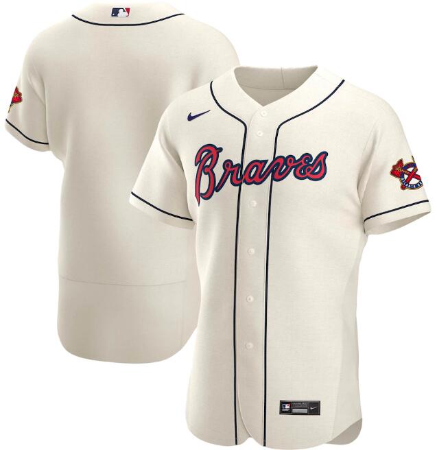 Atlanta Braves Blank Cream Flex Base Stitched Jersey - Zenithce