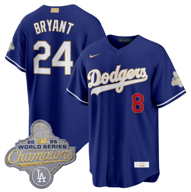 Los Angeles Dodgers #24 Kobe Bryant Royal 2026 Alternate Gold Collection Stadium Stitched Jersey - Zenithce