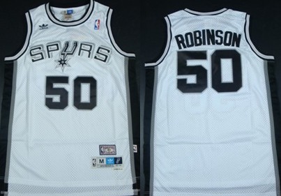 San Antonio Spurs #50 David Robinson White Swingman Throwback Jersey - Zenithce
