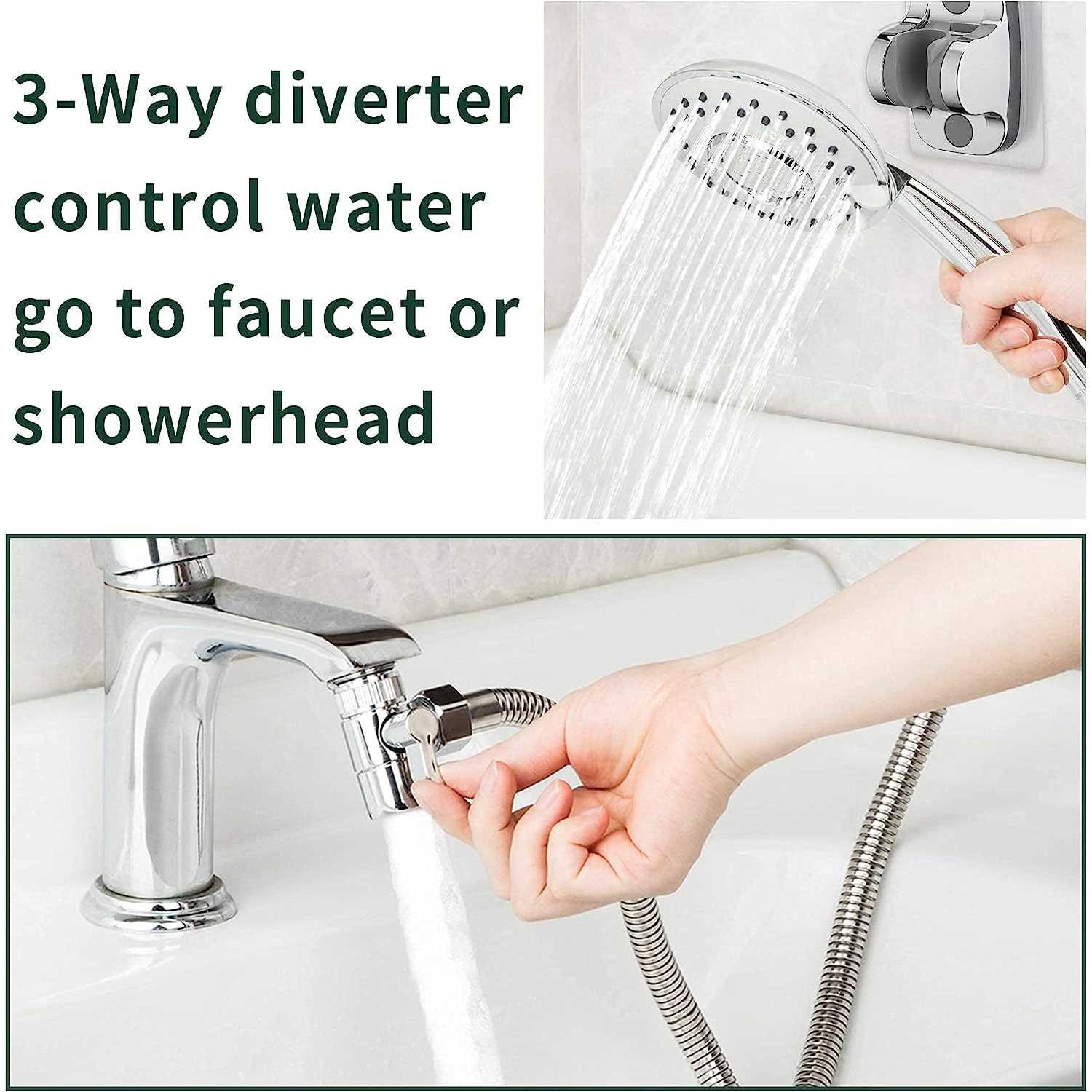 ZCONIEY Sink Faucet Sprayer Attachment Hair Pet Rinser Showerhead with Stop Water-saving Function - Zenithce