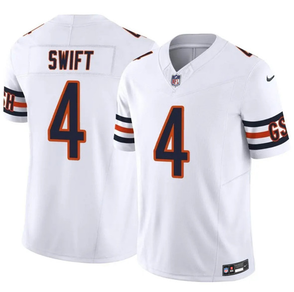 Chicago Bears #4 D'Andre Swift White 2025 F.U.S.E. Vapor Untouchable Limited Stitched Jersey - Zenithce