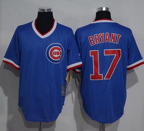 Cubs #17 Kris Bryant Blue Cooperstown Stitched Jersey - Zenithce