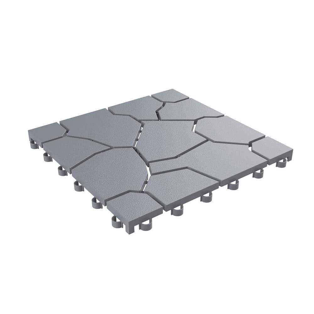 Pure Garden Patio & Deck Tiles-Interlocking Diamond Pattern Outdoor Flooring Pavers - Zenithce