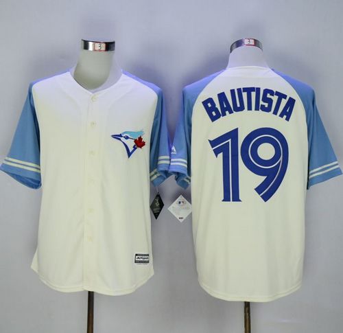 Blue Jays #19 Jose Bautista Cream Blue Exclusive New Cool Base Stitched Jersey - Zenithce