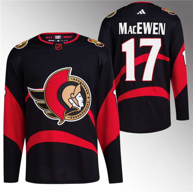 Ottawa Senators #17 Zack MacEwen Black Reverse Retro Stitched Jersey - Zenithce