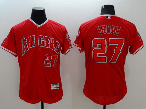 Angels Of Anaheim #27 Mike Trout Red Flexbase Authentic Collection Stitched Jersey - Zenithce