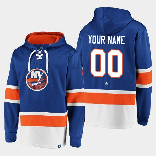 New York Islanders Custom Royal Ageless Must-Have Lace-Up Pullover Hoodie - Zenithce