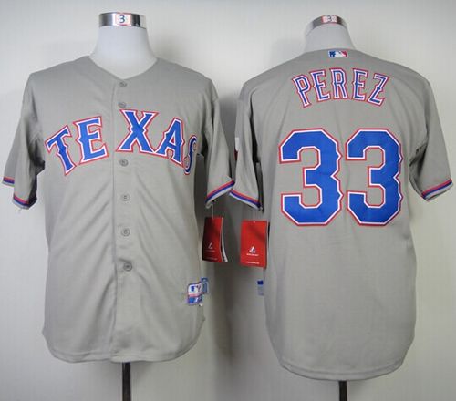 Rangers #33 Martin Perez Grey Cool Base Stitched Jersey - Zenithce