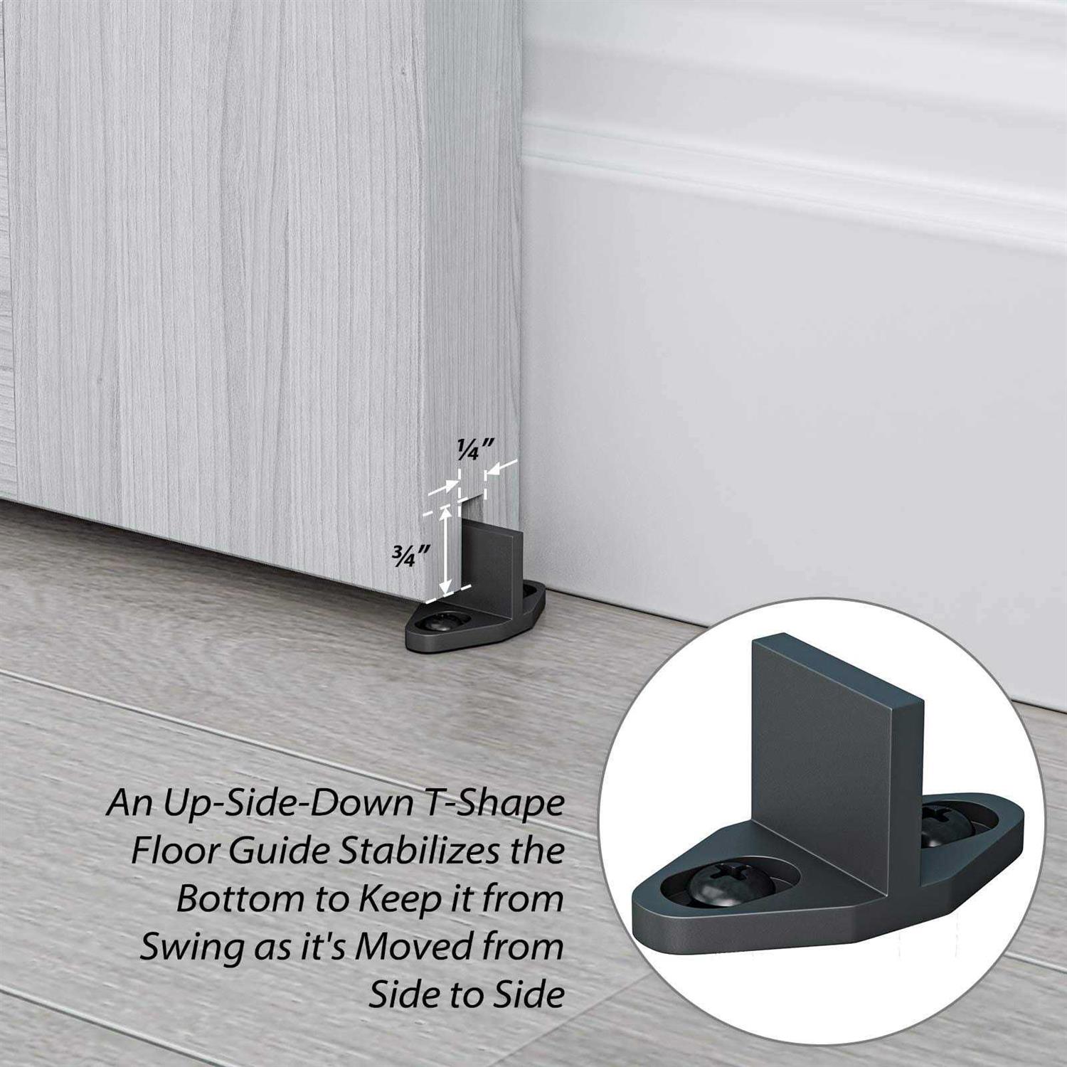 Genius Iron 6.6FT Single Barn Door Hardware Classic Design Standard Track with Upgraded Nylon Bearings - Zenithce