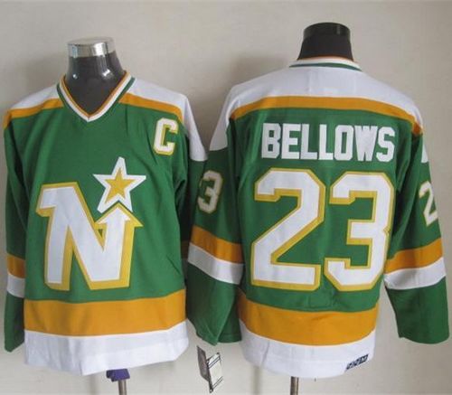 Stars #23 Brian Bellows Stitched Green CCM Throwback Jersey - Zenithce