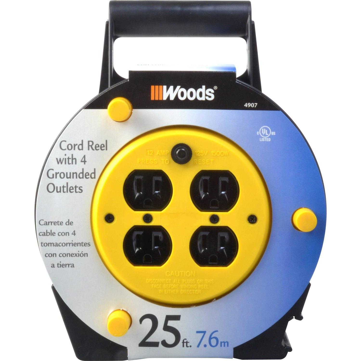 Woods 22849 Metal Extension Cord Reel Stand In Black - Zenithce