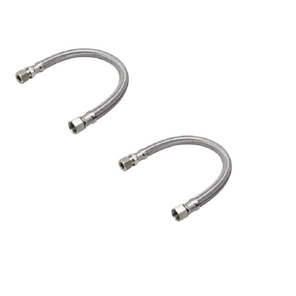 Ez-fluid Leadfree Stainless Steel Dishwasher Hose for Cold/Hot Water Hose connectors Female Comp. x 3/8 Female Comp. x Dishwasher - Zenithce