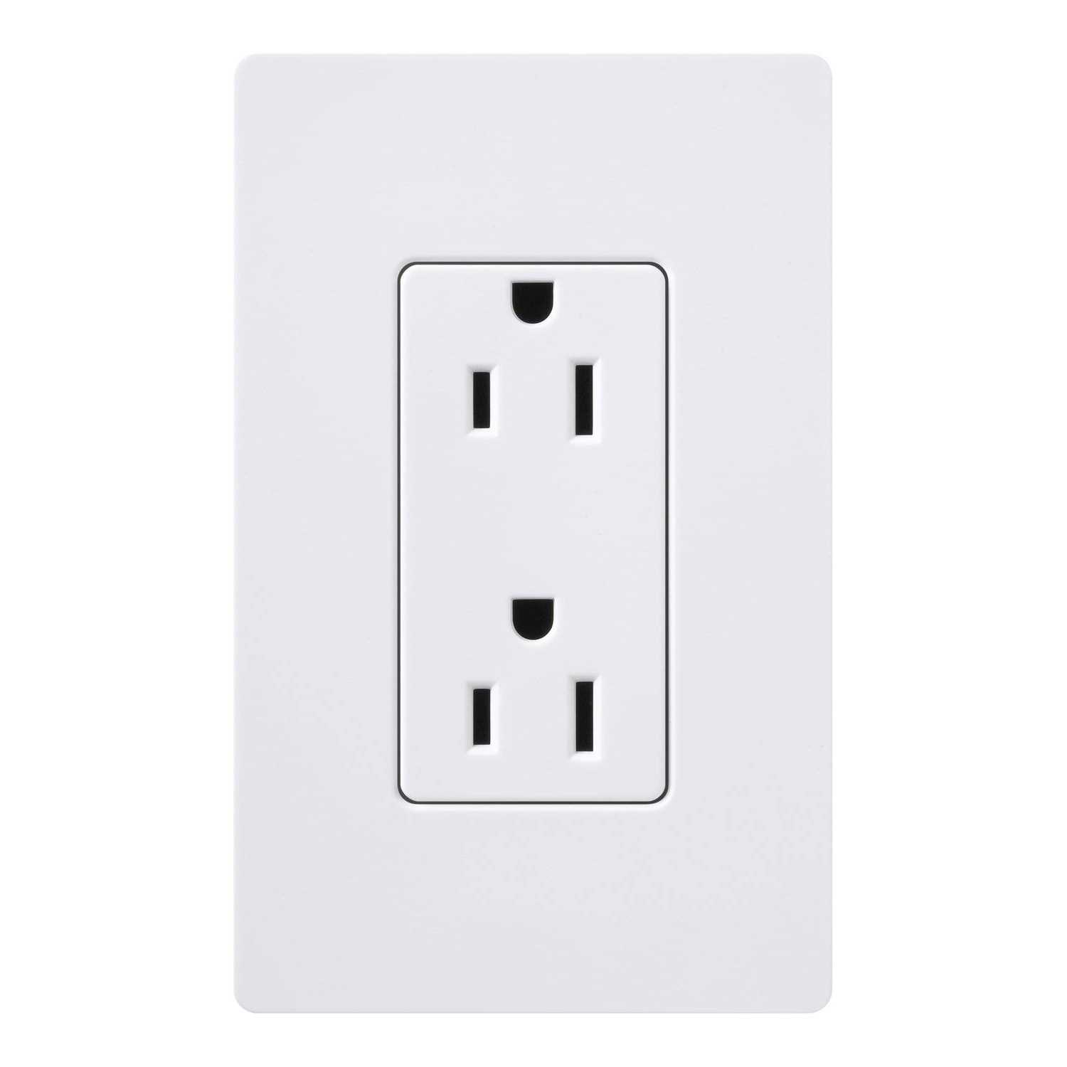 Lutron CAR-15-WH Claro Receptacle - Zenithce
