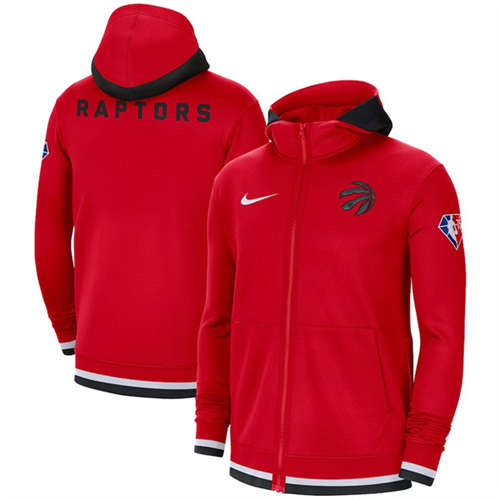 Toronto Raptors Red 75th Anniversary Performance Showtime Full-Zip Hoodie Jacket - Zenithce