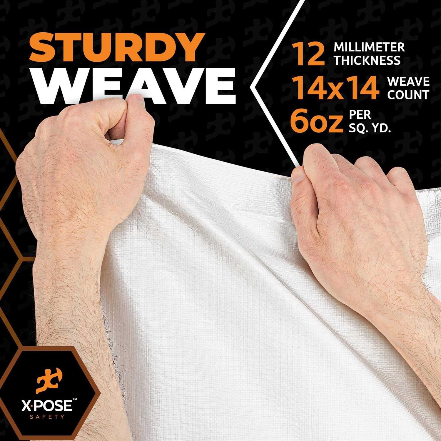 Xpose Safety Heavy Duty Poly Tarp 10 Mil Thick Waterproof, UV Blocking Protective Cover - Zenithce