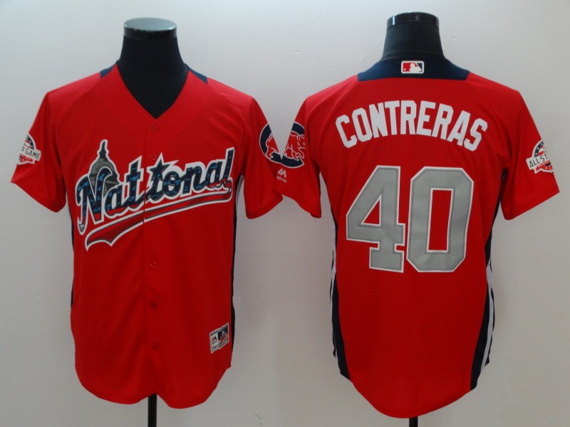 National League #40 Willson Contreras Red 2018 All-Star Game Home Run Derby Player Jersey - Zenithce