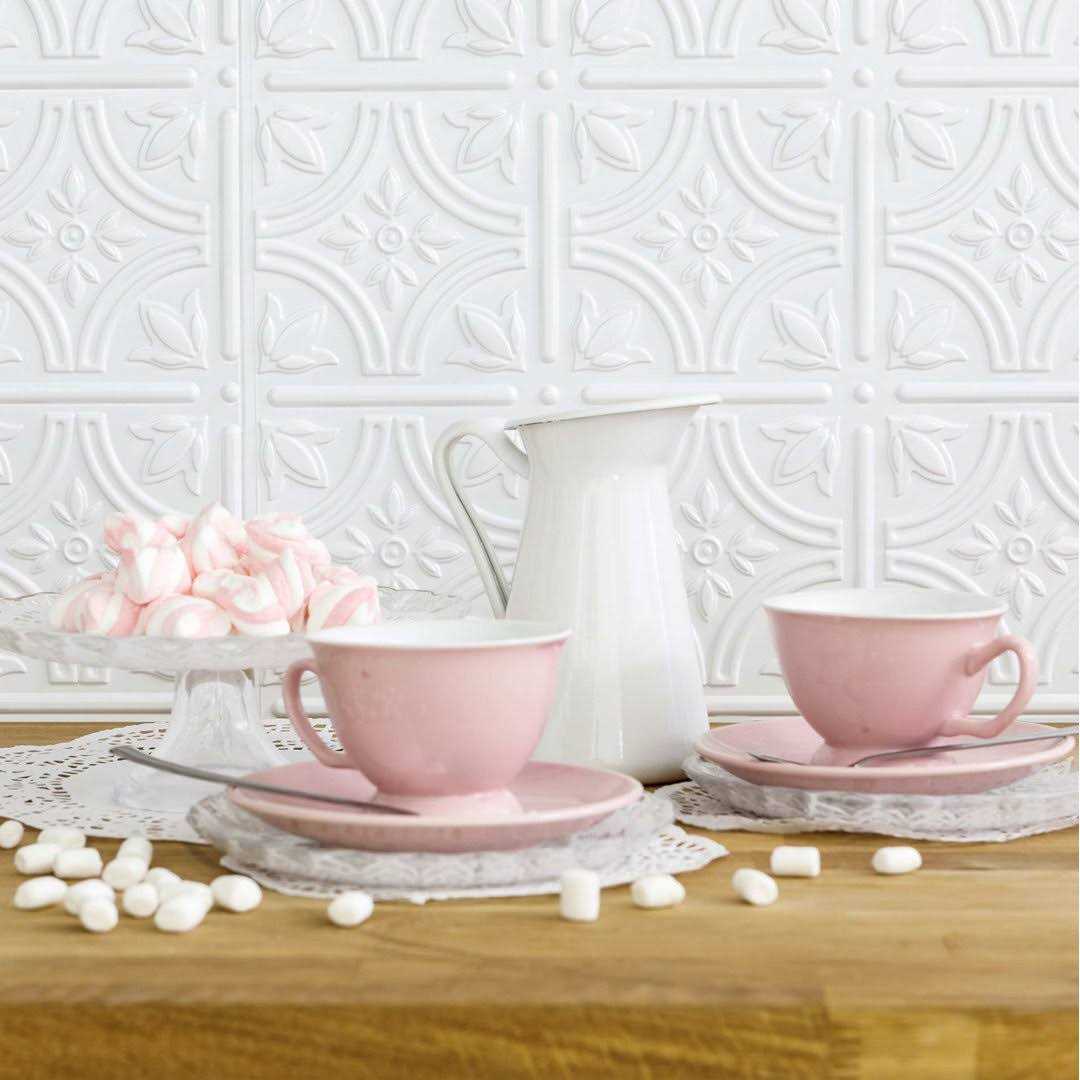 Innovera Decor by Palram Empire Snow White 18.5-in. x 24.3-in. Backsplash Panel - Zenithce
