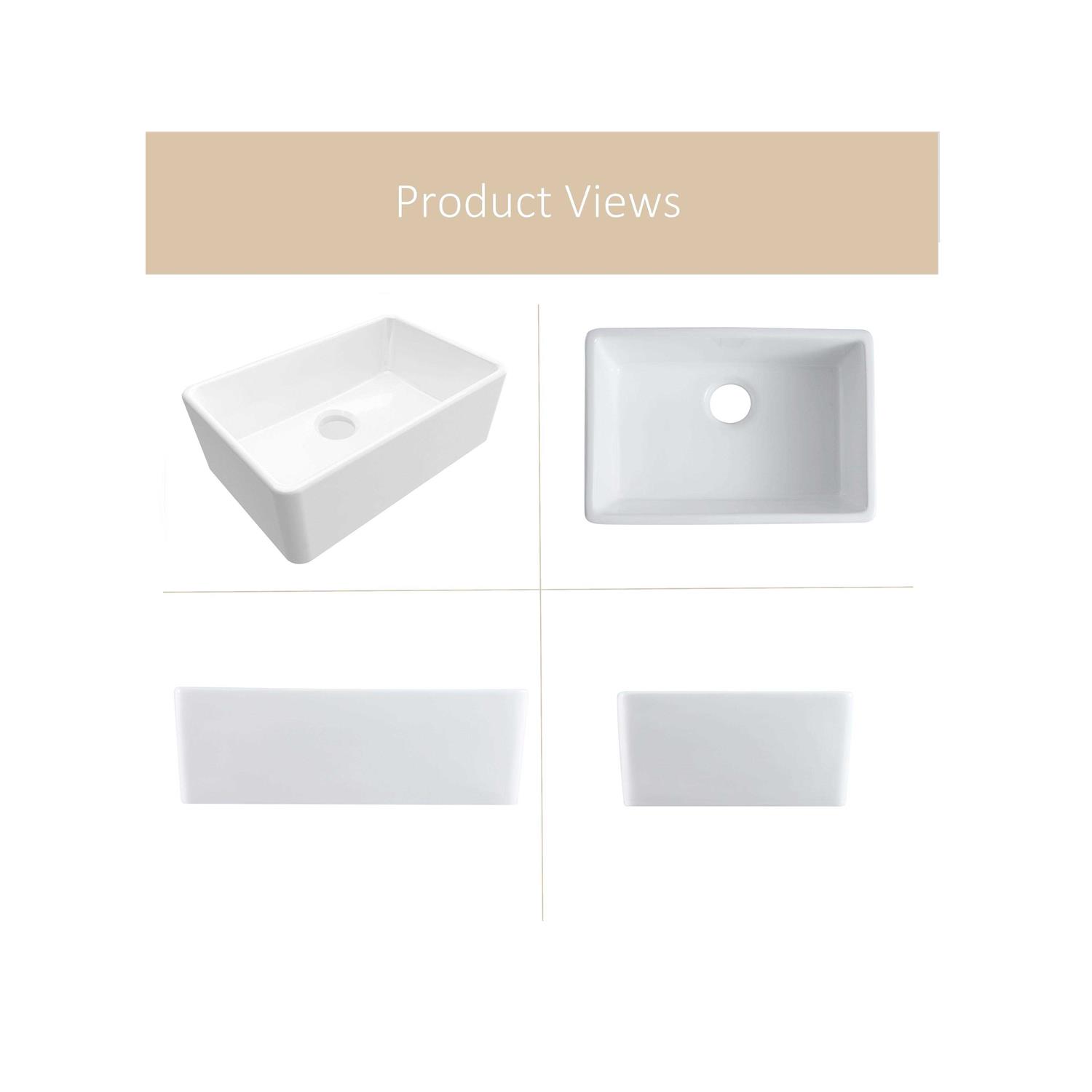 Meje #202h -18 Inch Vessel Sink Rectangle Undermount Bathroom Sink Lavatory Vanity Ceramic Pure White - Zenithce