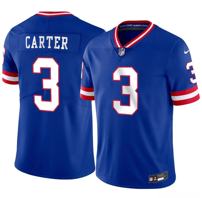 New York Giants #3 Abdul Carter Blue 2026 Classic Vapor Untouchable Limited Stitched Jersey - Zenithce