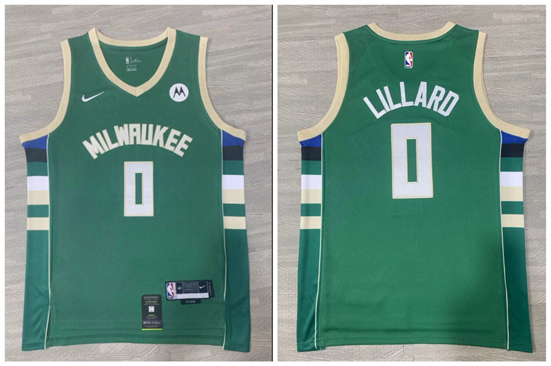 Bucks 0 Damian Lillard Green Swingman Jersey - Zenithce