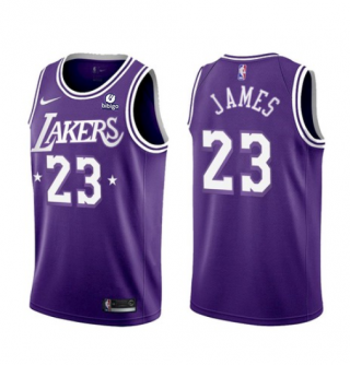 Los Angeles Lakers #23 LeBron James Purple 2021-22 City Edition Stitched Jersey - Zenithce