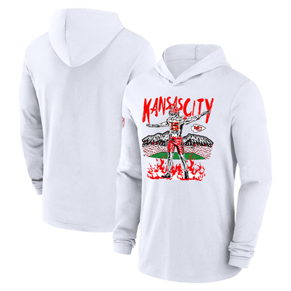Kansas City Chiefs White Performance Pullover Hoodie - Zenithce