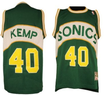 Seattle Supersonics #40 Shawn Kemp 1994-95 Green Swingman Throwback Jersey - Zenithce