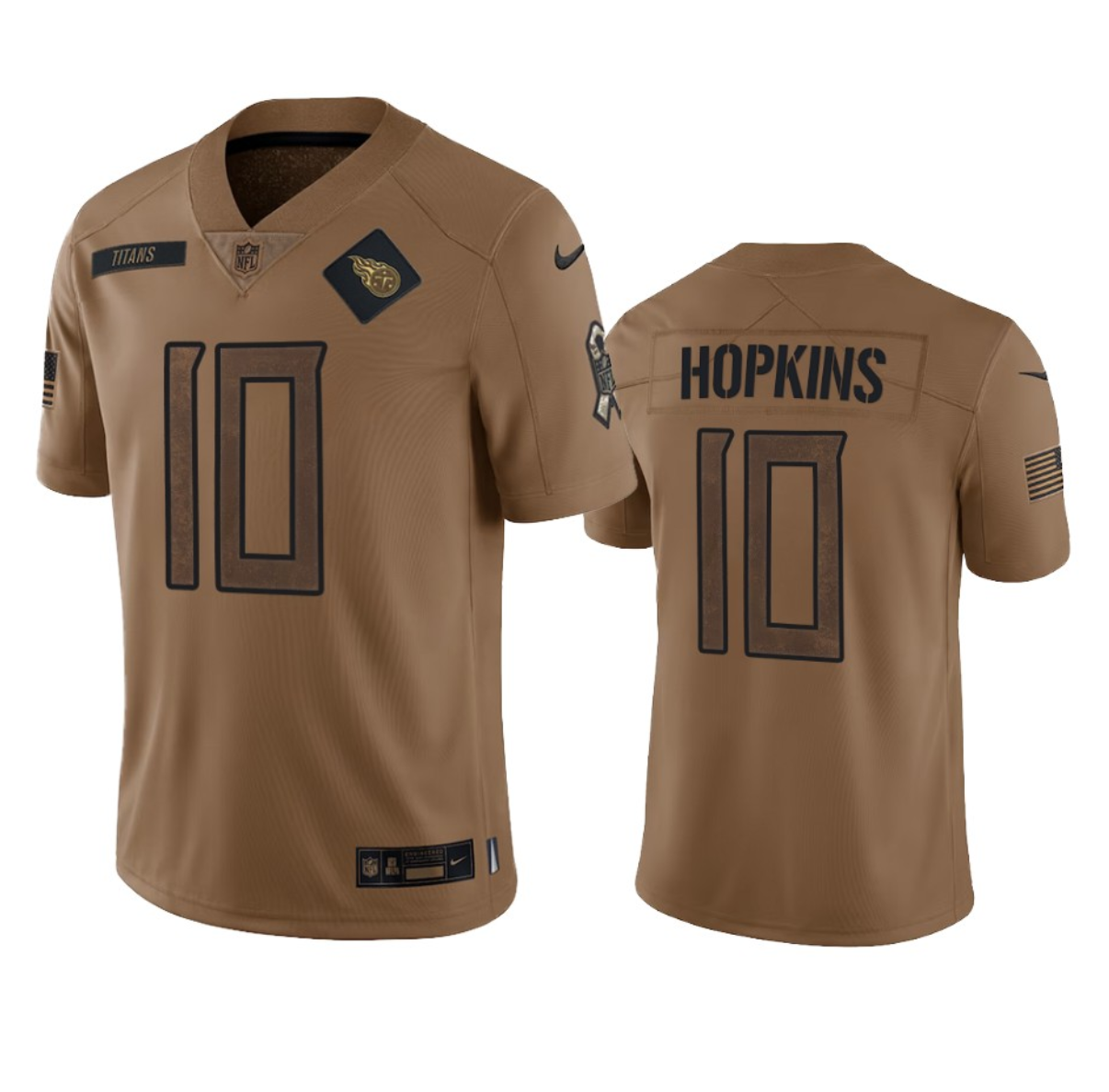 Tennessee Titans #10 DeAndre Hopkins 2023 Brown Salute To Service Stitched Jersey - Zenithce