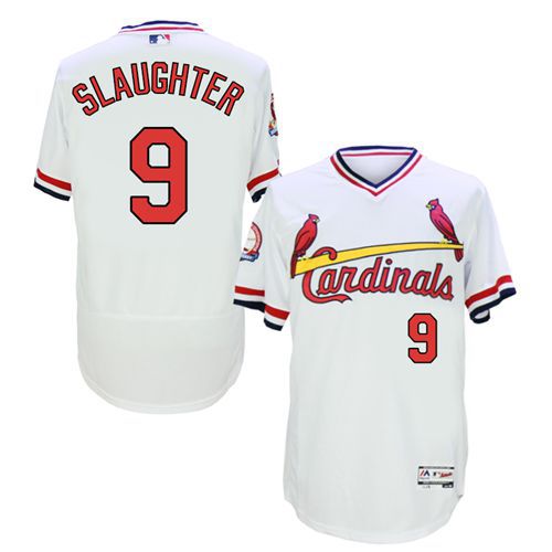 Cardinals #9 Enos Slaughter White Flexbase Authentic Collection Cooperstown Stitched Jersey - Zenithce
