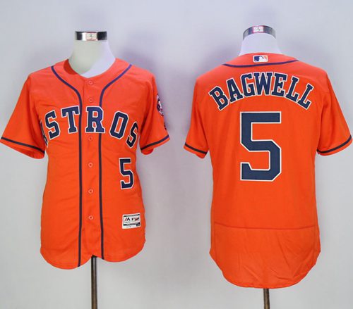 Astros #5 Jeff Bagwell Orange Flexbase Authentic Collection Stitched Jersey - Zenithce