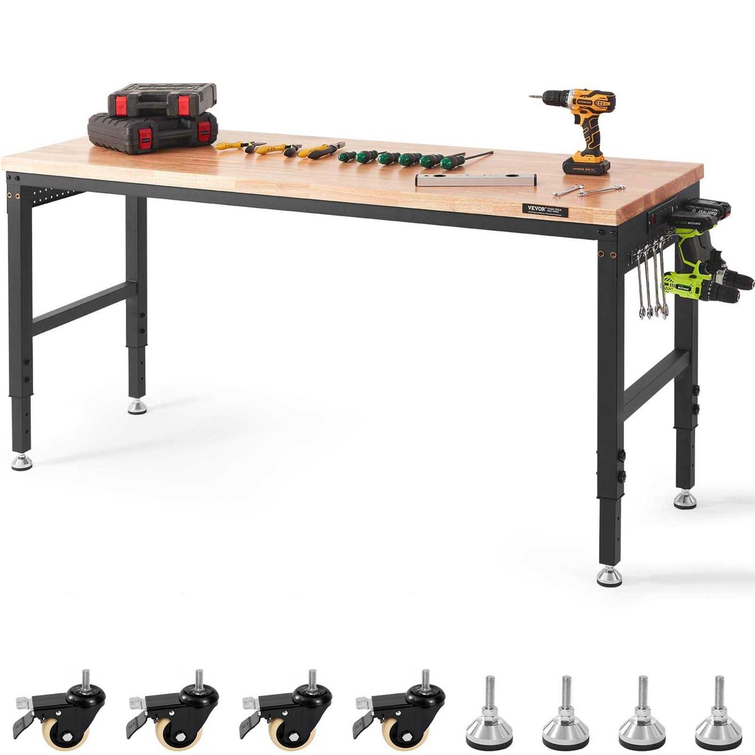 VEVOR Workbench Adjustable Height 20 Garage Table w - Zenithce