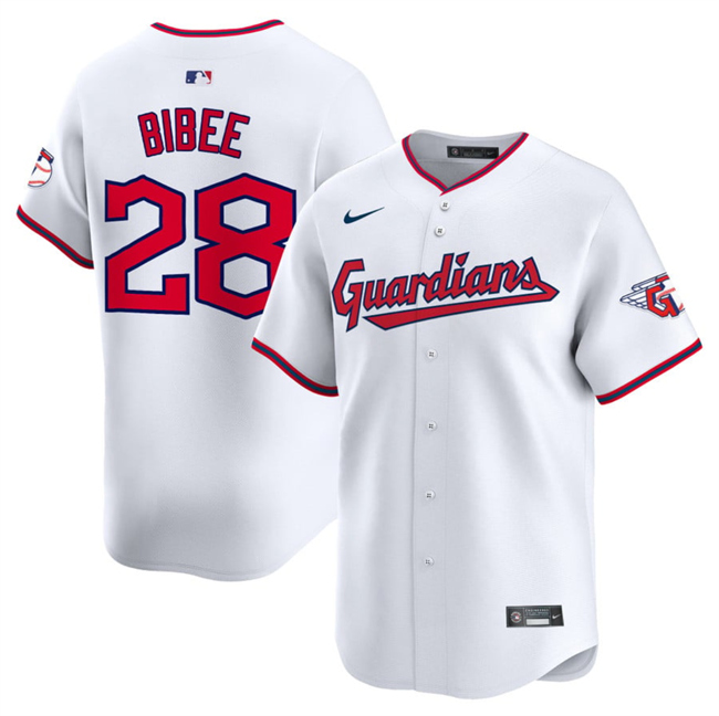 Cleveland Guardians #28 Tanner Bibee White Home Limited Stitched Jersey - Zenithce