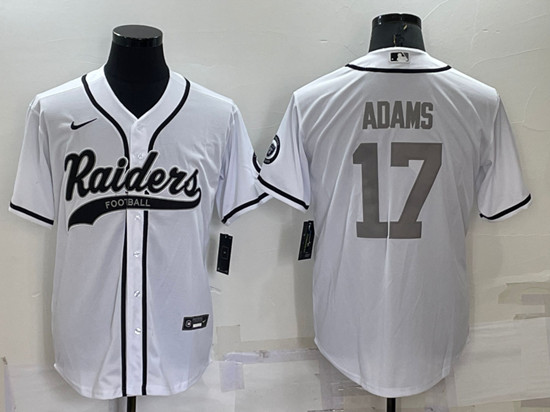 Las Vegas Raiders #17 Davante Adams White Gray Cool Base Stitched Baseball Jersey - Zenithce