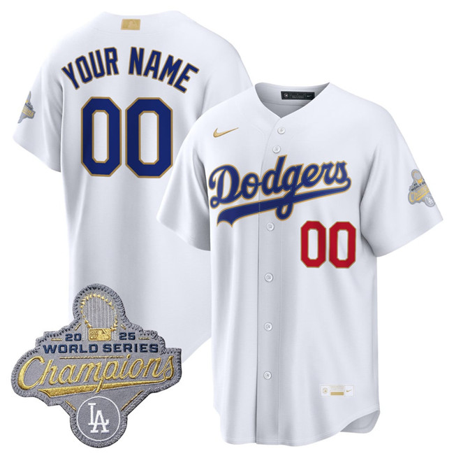 Los Angeles Dodgers Custom White 2026 Gold Collection Stadium Stitched Jersey - Zenithce