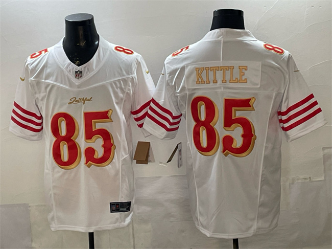 San Francisco 49ers #85 George kittle White Gold 2025 F.U.S.E. “Rivalries” Vapor Limited Stitched Jersey - Zenithce