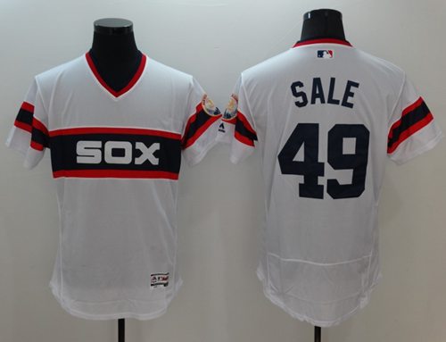 White Sox #49 Chris Sale White Flexbase Authentic Collection Alternate Home Stitched Jersey - Zenithce